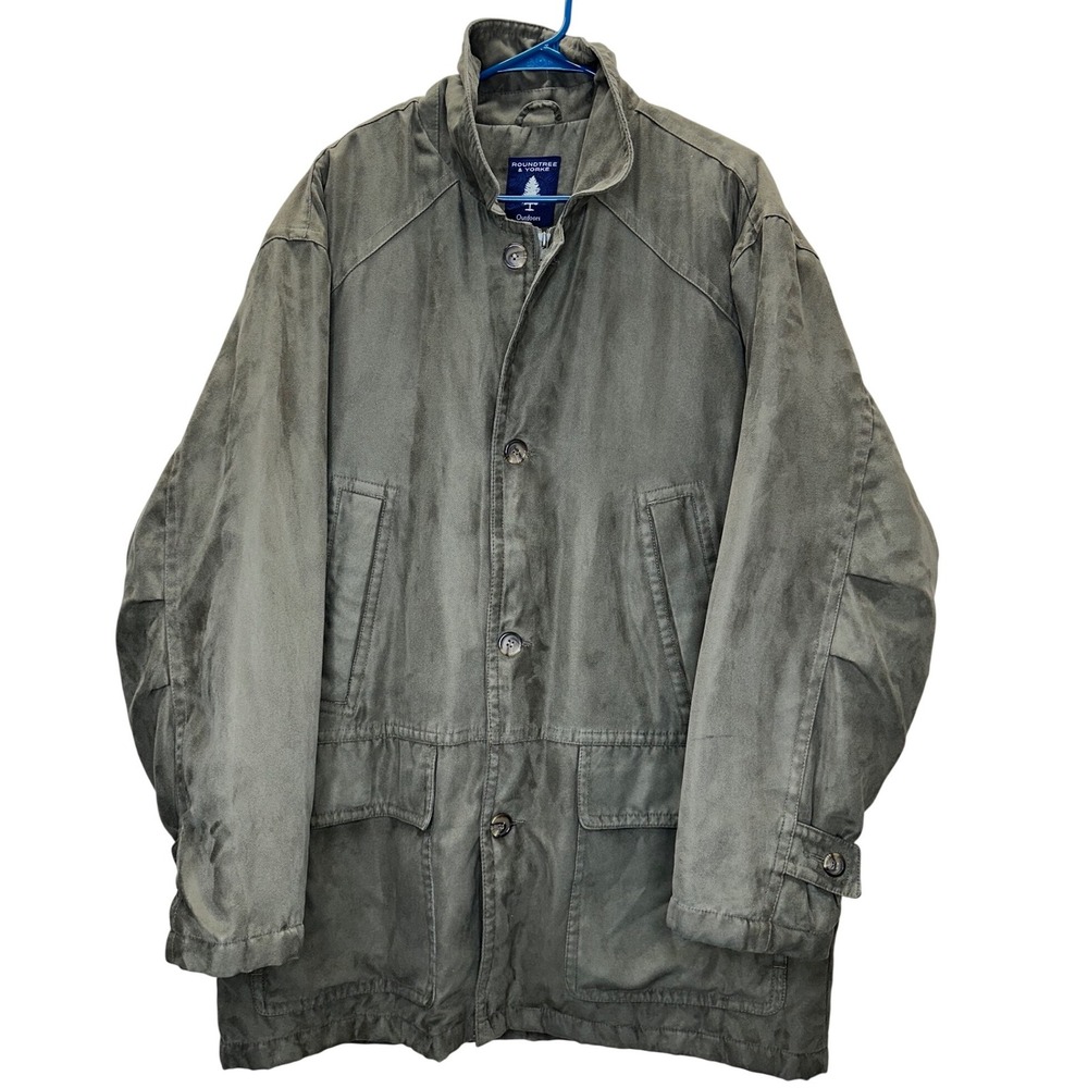 Roundtree & Yorke Outdoors Men's L Green Utility Field Chore Jacket‎ Casual VTG